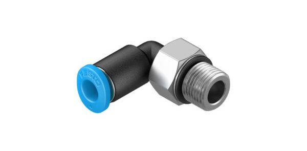QSML-M7-4 Угловой штуцер с цанговым зажимом и резьбой