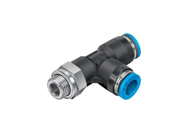 QSTL-G1/4-10 Тройник с цанговым зажимом и резьбой