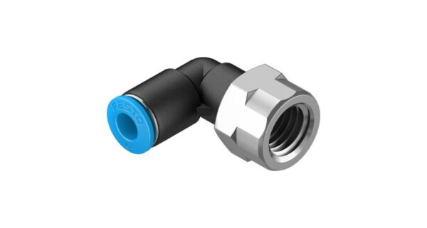 QSLF-1/4-6-B Угловой штуцер с цанговым зажимом и резьбой