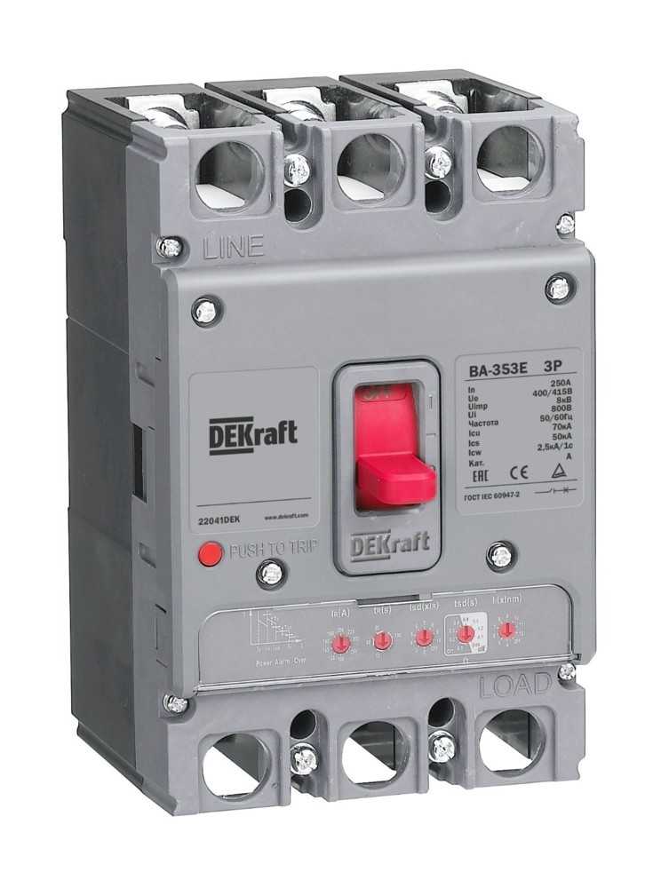Силовой авт. выкл. с электрон. расц. 3P 250А 70кА ВА-353E