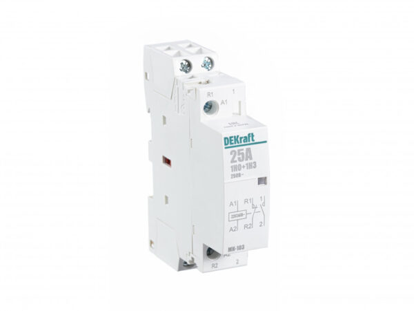 Модульный контактор 1НО+1НЗ 25А 230В МК-103 DEKraft